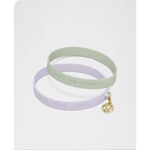 Lululemon Back to Life Bottle Bands 2 Pack, Silicone Bands Lavender Green